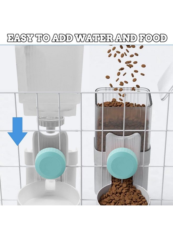 kathson Rabbit Gravity Auto Feeder Set 35oz Hanging Automatic Food Water Dispenser Cage Automatic Feeder Set for Rabbit Chinchilla Guinea Pig Hedgehog Ferret Kitty Puppy (Blue) - Image 4