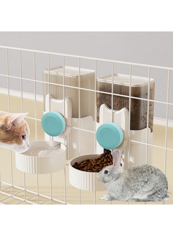 kathson Rabbit Gravity Auto Feeder Set 35oz Hanging Automatic Food Water Dispenser Cage Automatic Feeder Set for Rabbit Chinchilla Guinea Pig Hedgehog Ferret Kitty Puppy (Blue) - Image 1
