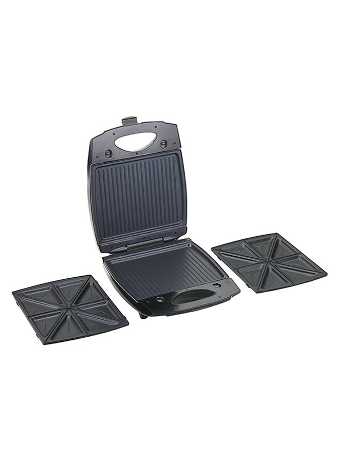 BLACK+DECKER Sandwich Maker, 4 Slots, Non-Stick, Interchangeable Grill Plates, Thermostat Control, Ready to Cook Lights, Easy Dishes, Cool Touch Handle, 1400 W TS4080-B5 Black - Image 4