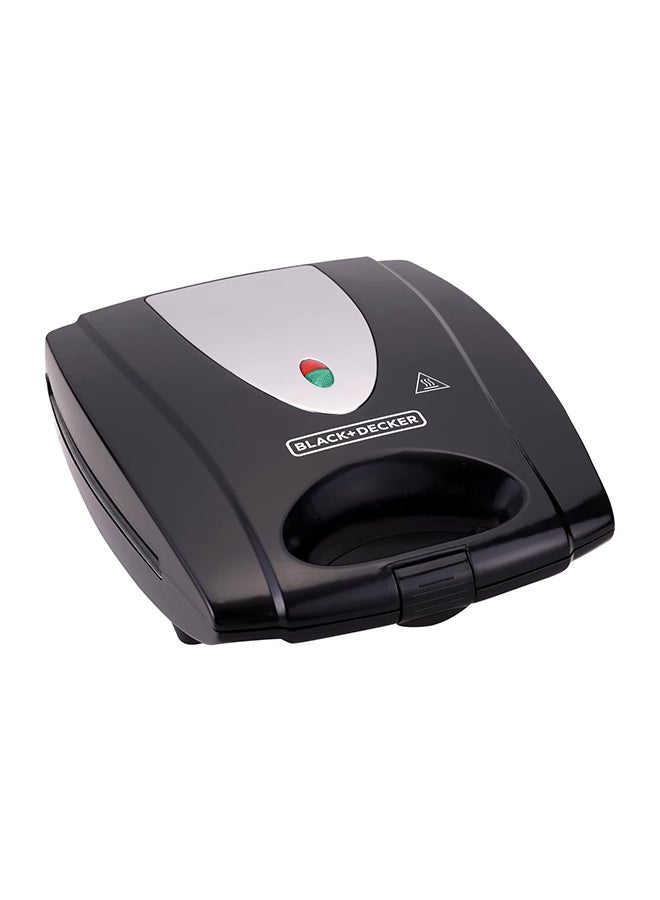 BLACK+DECKER Sandwich Maker, 4 Slots, Non-Stick, Interchangeable Grill Plates, Thermostat Control, Ready to Cook Lights, Easy Dishes, Cool Touch Handle, 1400 W TS4080-B5 Black - Image 1