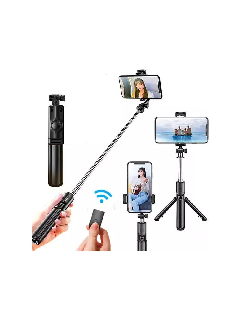 Generic - Bluetooth selfie stick with tripod stand and multifunctional extendable Bluetooth remote control (includes Bluetooth remote control) - Image 1
