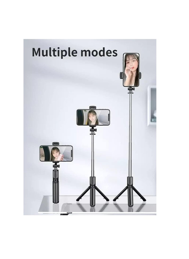 Generic - Bluetooth selfie stick with tripod stand and multifunctional extendable Bluetooth remote control (includes Bluetooth remote control) - Image 1