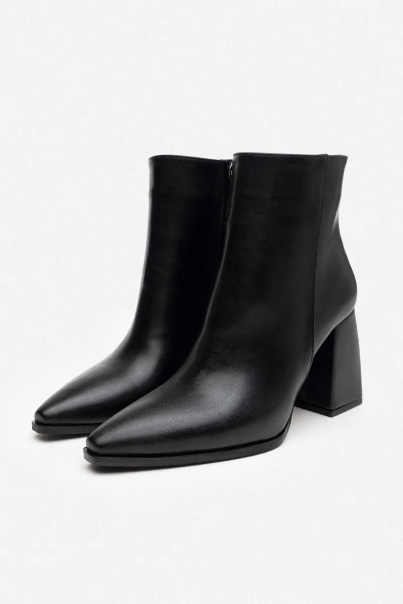 نيشانتاشي شوز Juanita Black Matte Zipper Detail Women's High Heel Boots