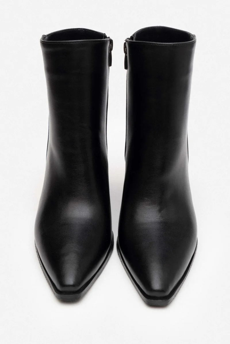 نيشانتاشي شوز Juanita Black Matte Zipper Detail Women's High Heel Boots