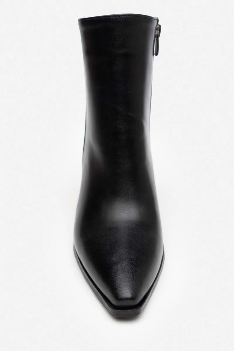 نيشانتاشي شوز Juanita Black Matte Zipper Detail Women's High Heel Boots
