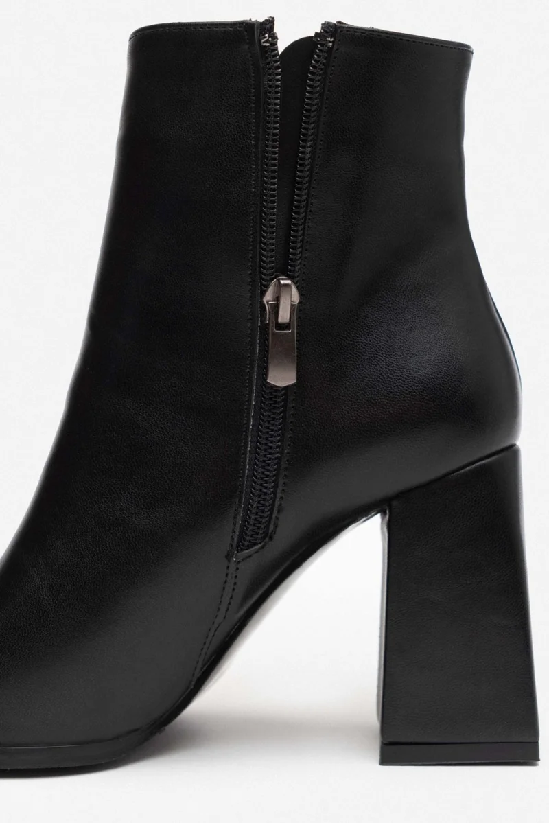 نيشانتاشي شوز Juanita Black Matte Zipper Detail Women's High Heel Boots