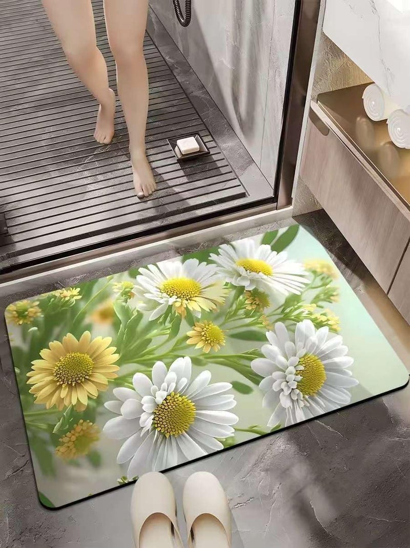 SKVM Memory Foam Water Absorbent Rectangular Shape Mat for Bathroom Kitchen Floor Door Entrance Anti Slip Foot Skid Shower mat (Design 7) - Image 3