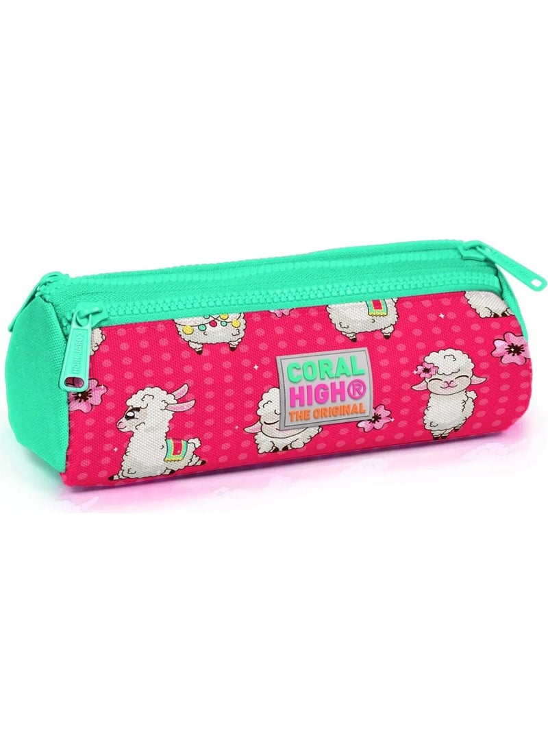 CORAL HIGH - Green Lamb Patterned Nutrition School Bag with Pen Holder - Image 1