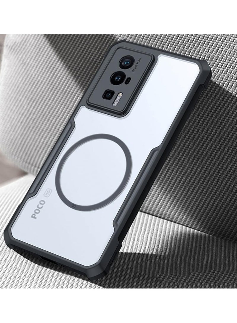 general Case Compatible with Xiaomi Poco F5 Pro Droproof Sweat Proof Fingerprint Proof Compatible with Mag Safe Shockproof TPU PC Clear Protective Phone Case - Image 1