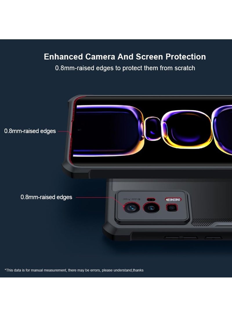 general Case Compatible with Xiaomi Poco F5 Pro Droproof Sweat Proof Fingerprint Proof Compatible with Mag Safe Shockproof TPU PC Clear Protective Phone Case - Image 3