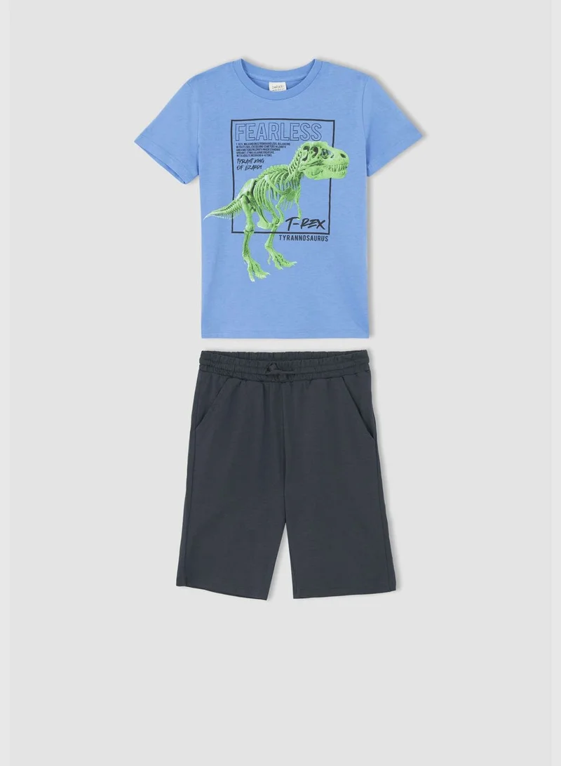 ديفاكتو Short Sleeve Dinasour Print Lounge Set