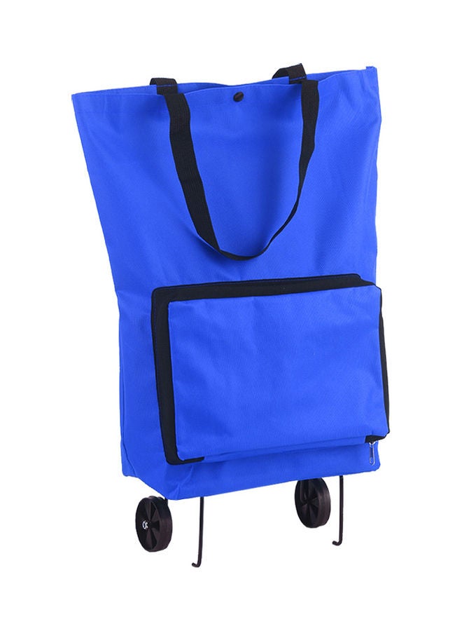 إسكدنيا حقيبة تسوق مزودة بعجلات قابلة للطي أزرق 28x4x18سم - Image 3