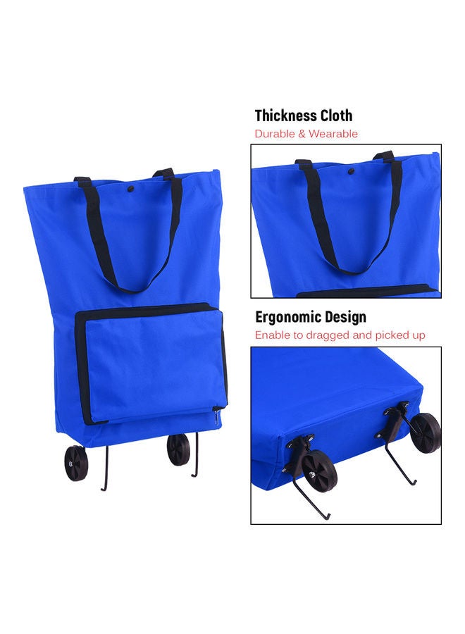 إسكدنيا حقيبة تسوق مزودة بعجلات قابلة للطي أزرق 28x4x18سم - Image 5