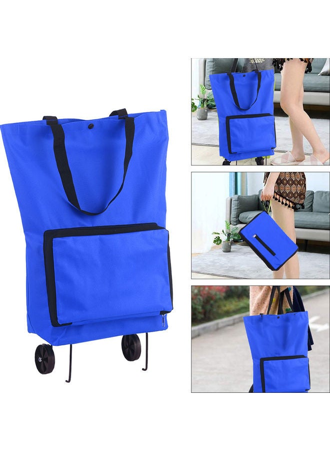 إسكدنيا حقيبة تسوق مزودة بعجلات قابلة للطي أزرق 28x4x18سم - Image 1