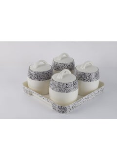 Nabhya Nabhya Plastic 4pc Set Round Shape Dry Fruit Gifting Storage Container Jar Box With Serving Tray For Serving Sweets, Chocolates (Black, Pack of 4)  - Image 3