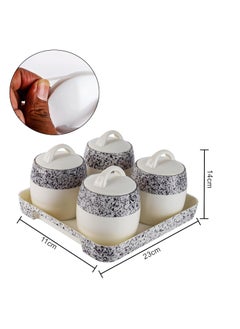 Nabhya Nabhya Plastic 4pc Set Round Shape Dry Fruit Gifting Storage Container Jar Box With Serving Tray For Serving Sweets, Chocolates (Black, Pack of 4)  - Image 4