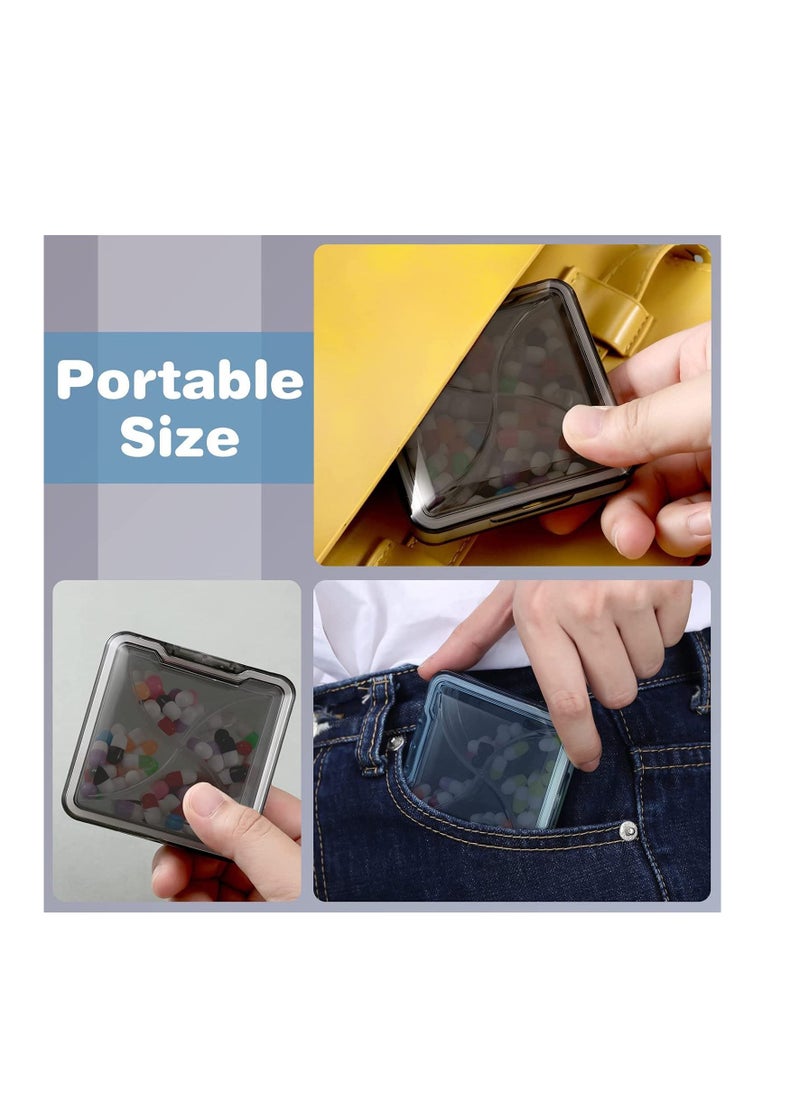 SYOSI Small Pill Organizer Waterproof Portable Travel Medicine Organizer Box for Purse or Pocket Daily Pill Organizer Box with Removable Compartment for Vitamin Fish Oil Supplement 4 Pieces Color Random  - Image 2