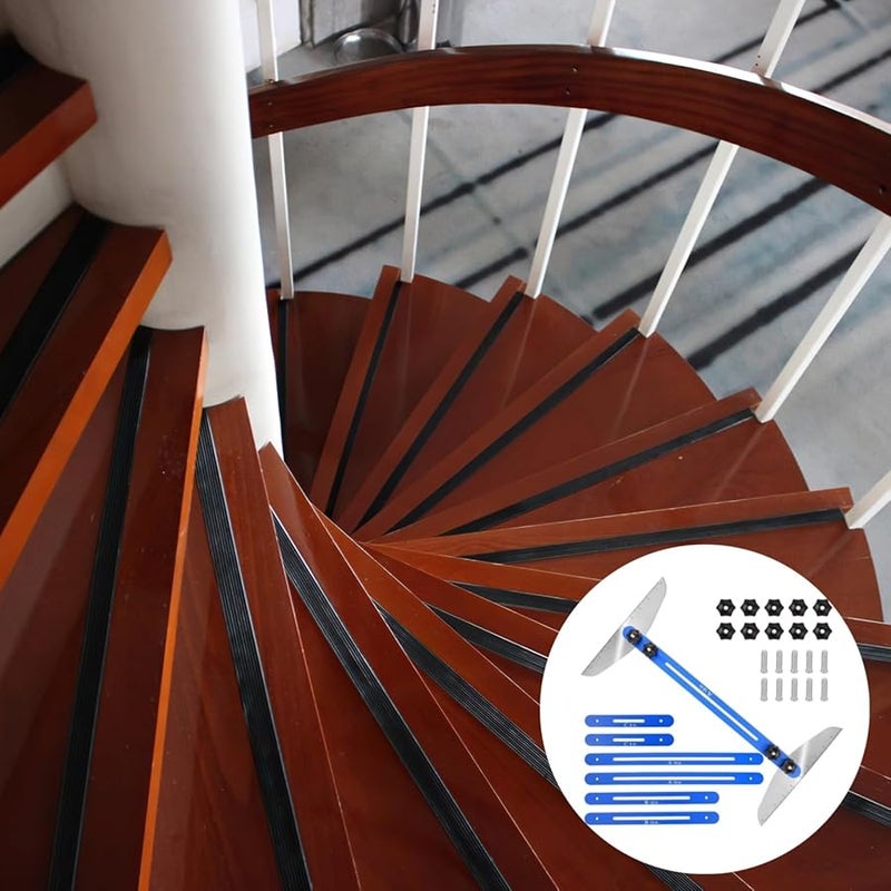 Adjustable Stair Gauge Template Tool with Folding Ruler for Precision Risers and Drywall Cutting - Image 5