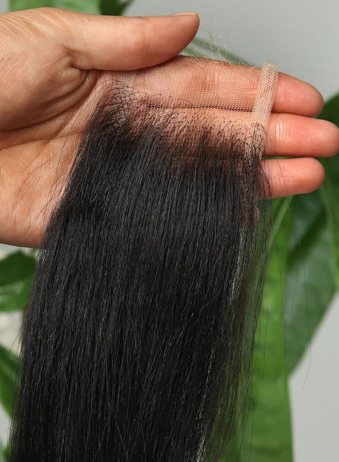 BEEOS 2x6 Yaki Straight SKINLIKE Real HD Lace Closure, 0.10mm Ultra-thin Invisible HD Lace Pre-Plucked Bleached Knots Human Hair Closure 18 Inch - Image 1