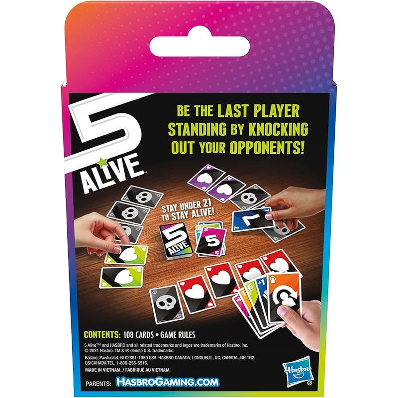HASBRO - GAMING 5 Alive Card Game Fast-Paced Kids Game, Easy to Learn, Fun Family Game for Ages 8 and Up, Card Game for 2 to 6 Players, Multicolor - Image 2