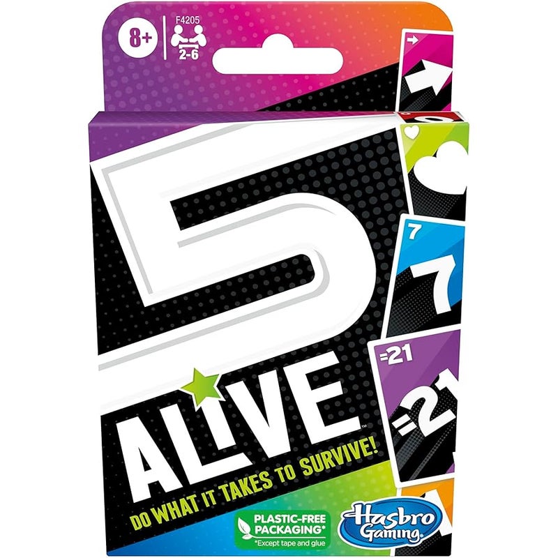 HASBRO - GAMING 5 Alive Card Game Fast-Paced Kids Game, Easy to Learn, Fun Family Game for Ages 8 and Up, Card Game for 2 to 6 Players, Multicolor - Image 1