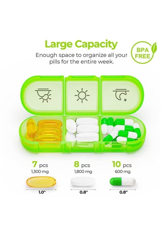 Weekly Pill Organizer 3 Times A Day ,Portable 7 Day Pill Box Case with Large Separate Compartments to Hold Medication, Vitamins, Fish Oil and Supplements（transparent） - Image 3