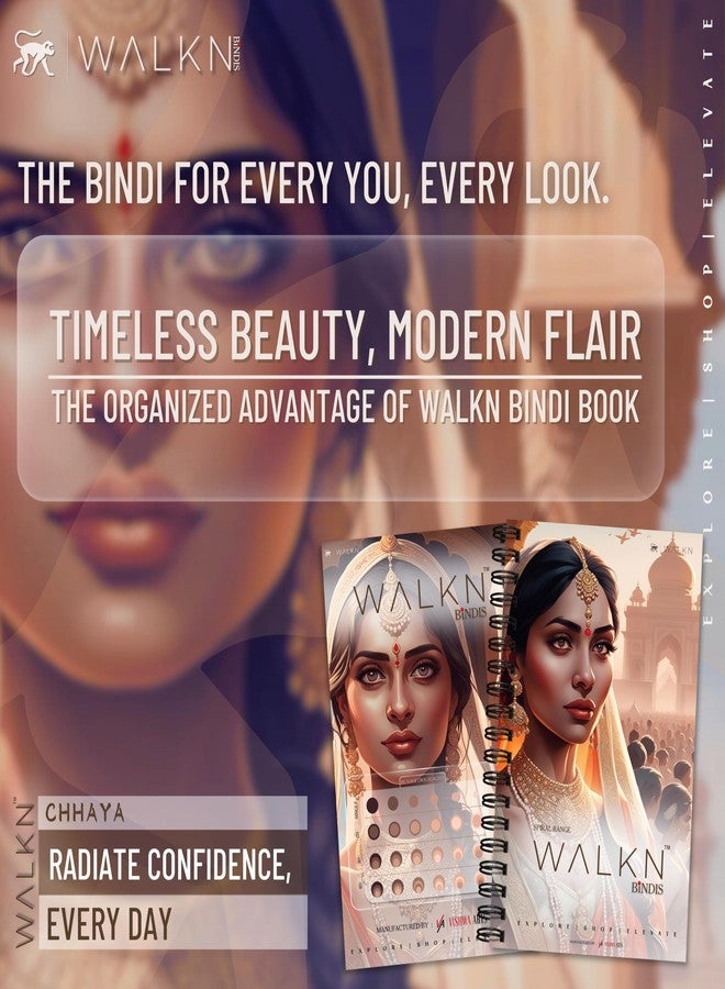 WALKN - EXPLORE | SHOP | ELEVATE Walkn CHHAYA: Your Pocket-Sized Collection of 858 Bindis (Bindiya, Kumkum) for Festivals, Weddings | Simple Plain Round Multicolour Self-Adhesive Sticker Spiral Bindi Booklet for Women (CHHAYA) - Image 2