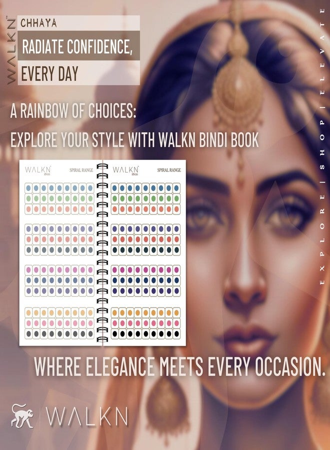 WALKN - EXPLORE | SHOP | ELEVATE Walkn CHHAYA: Your Pocket-Sized Collection of 858 Bindis (Bindiya, Kumkum) for Festivals, Weddings | Simple Plain Round Multicolour Self-Adhesive Sticker Spiral Bindi Booklet for Women (CHHAYA) - Image 4