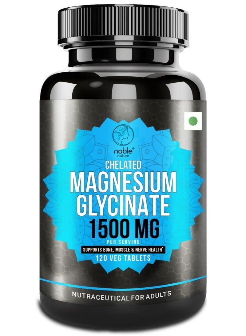 noble nature Chelated Magnesium Glycinate 1500MG per serving - 120 Veg Tablets - Supports Bone, Muscle & Nerve Health & Biotin 2500MCG, Healthy Skin, Hair and Nails, High Potency - 120 Veg Tablets Bundle - Image 2