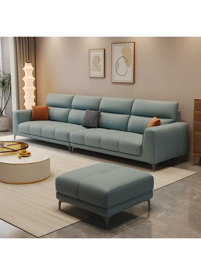 Comfynest Modern Faux Leather Sofa With Square Arm And Stain Resistant Upholstery  - Image 1