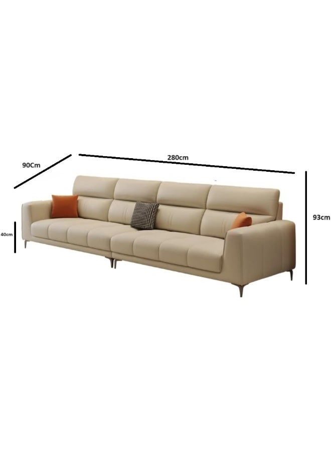 Comfynest Modern Faux Leather Sofa With Square Arm And Stain Resistant Upholstery  - Image 2