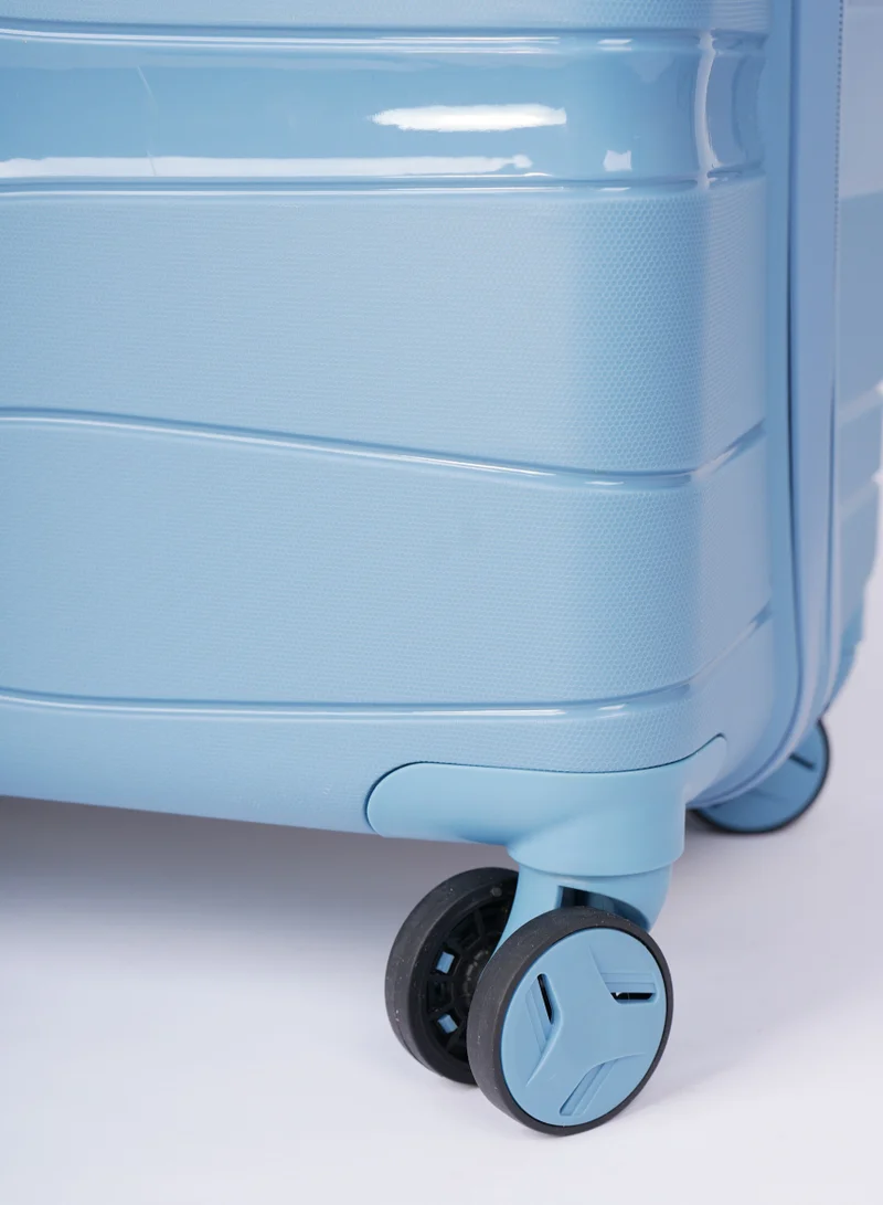 MNUK Viajero Set of 2 Luggage | PP Material Hard-side Smooth and comfortable Luggage Trolley with TSA Lock | Double 360° 4 Wheeler| Cabin, Large| Blue