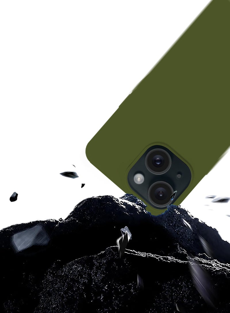 Silicone Case Cover for Apple iPhone 14 Plus, Slim Protective Cover with Microfiber Lining, Drop Protection - Cactus Green - Image 5