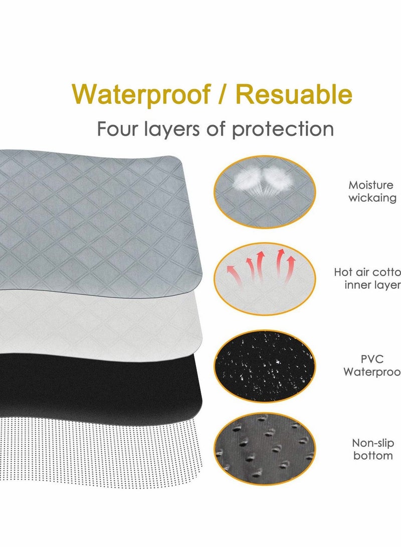 SYOSI Hamster Cage Liners Rabbit Bedding Washable Air Dried Pee Pads for Small Pet Cat Dog Bunny Fast Absorbent Waterproof Reduce Shrinkage Nonslip 2 Pack 24"x18" - Image 4