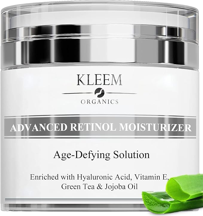 Kleem Organics Retinol Face Cream with Hyaluronic Acid Vitamin E AntiWrinkle Firming Night Cream Hydrating Night Moisturiser to Reduce Lines and Wrinkles For Sensitive Skin 50ml - Image 1