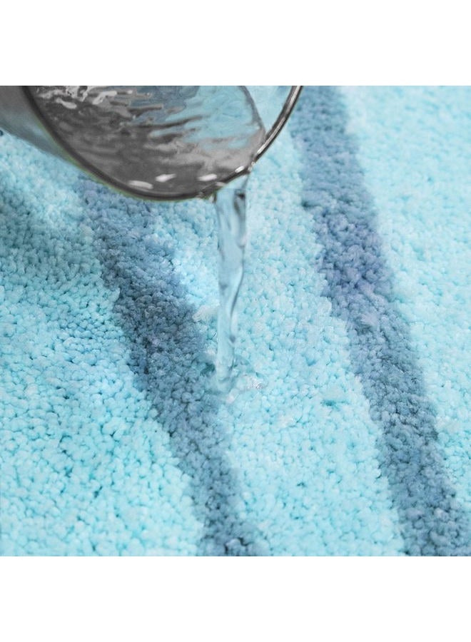 UNIBATH Seashell Bathroom Rugs and Mat Cute Beach Bath Mat for Kids Cartoon Sea Bathroom Decor Aqua Blue Bath Rugs Plush Non-Slip Foot Mat Absorbent Bathtub Rug Washable - Image 3