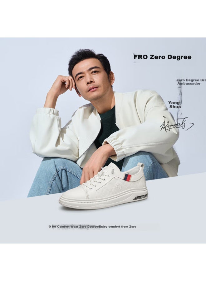 Lingduzero Men's Sneakers, New Style, Sheepskin Lining, Classic Versatile Dress Shoes, White Casual Sneakers For Me