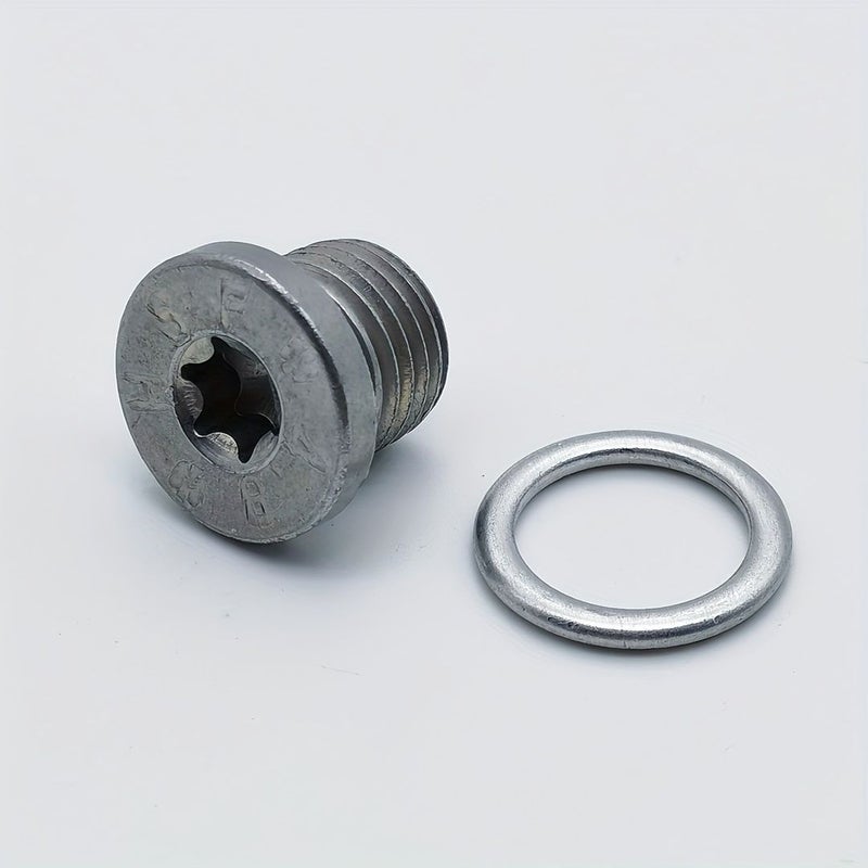Oil Pan Drain Plug And Washer Set 1pc Compatible With Volkswagen Audi Skoda OEM 103344 N91101402 N91167901 - Image 1