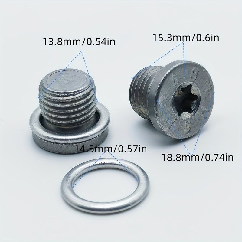 Oil Pan Drain Plug And Washer Set 1pc Compatible With Volkswagen Audi Skoda OEM 103344 N91101402 N91167901 - Image 3