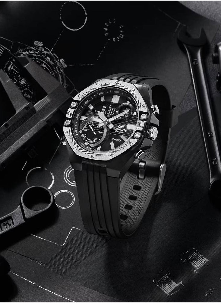 CASIO - Edifice Analog+Digital Rubber Strap Men's Watch ECB-10TP-1ADF - Image 1