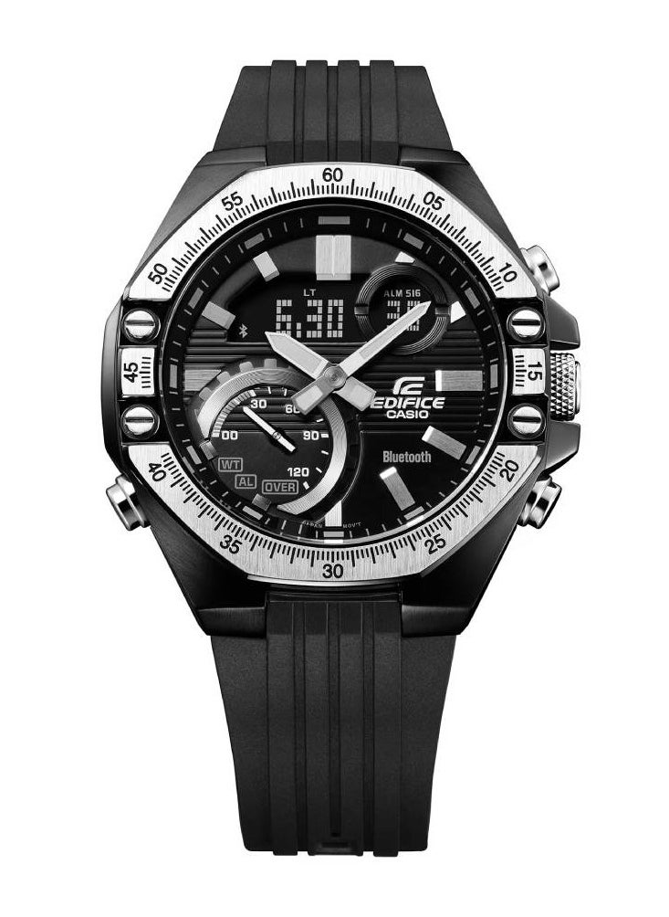 CASIO - Edifice Analog+Digital Rubber Strap Men's Watch ECB-10TP-1ADF - Image 1