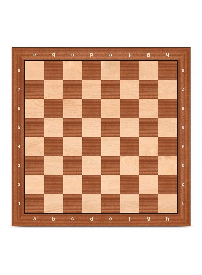 A&A 18.875" Professional Wooden Tournament Chess Board/Mahogany & Maple Inlaid /2.0" Squares w/Notation - Image 5