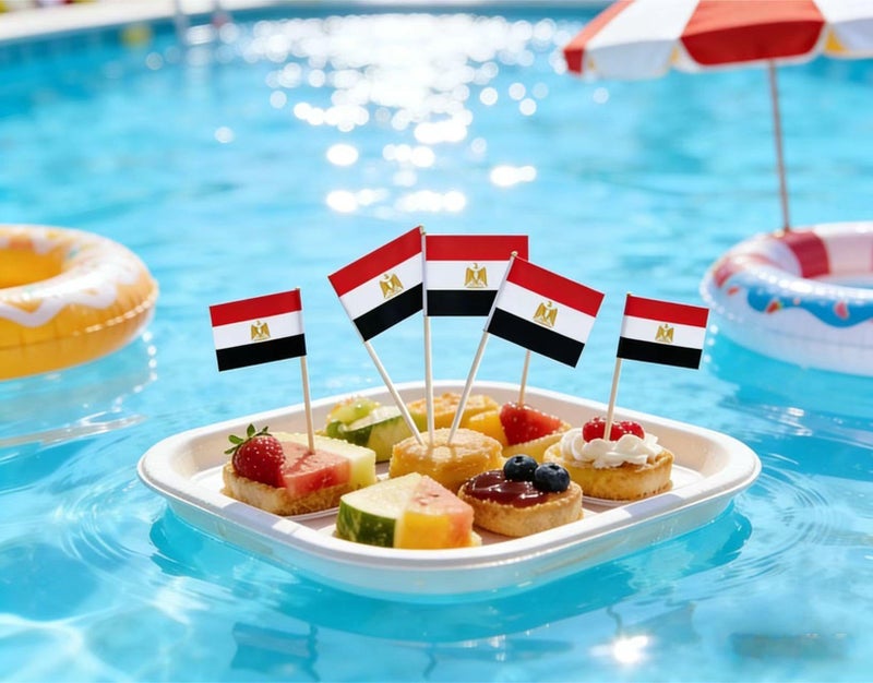 JAVD CYPS 100 Pcs Egypt Flag Egyptian Toothpick Flags, Small Mini Stick Cupcake Toppers Egyptian Flags,Country Picks Party Decoration Celebration Cocktail Food Bar Cake Flags - Image 4