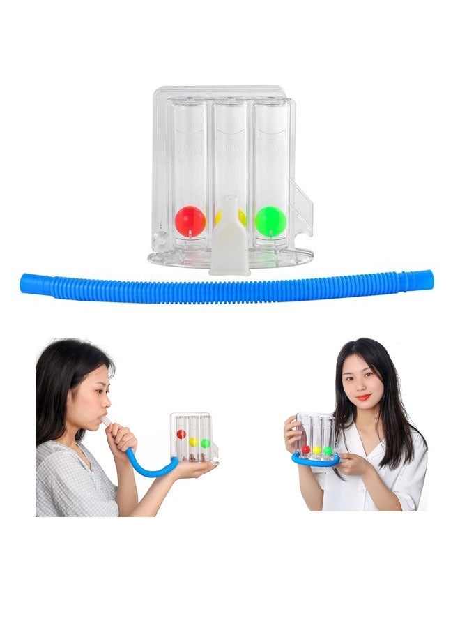 3 Balls Spirometer Respiratory Lung Exerciser,Portable Spirometer Breathing Trainer Spirometry Test Breathing Exercise Device Apparatus Vital Capacity Breathing Trainer - Image 1