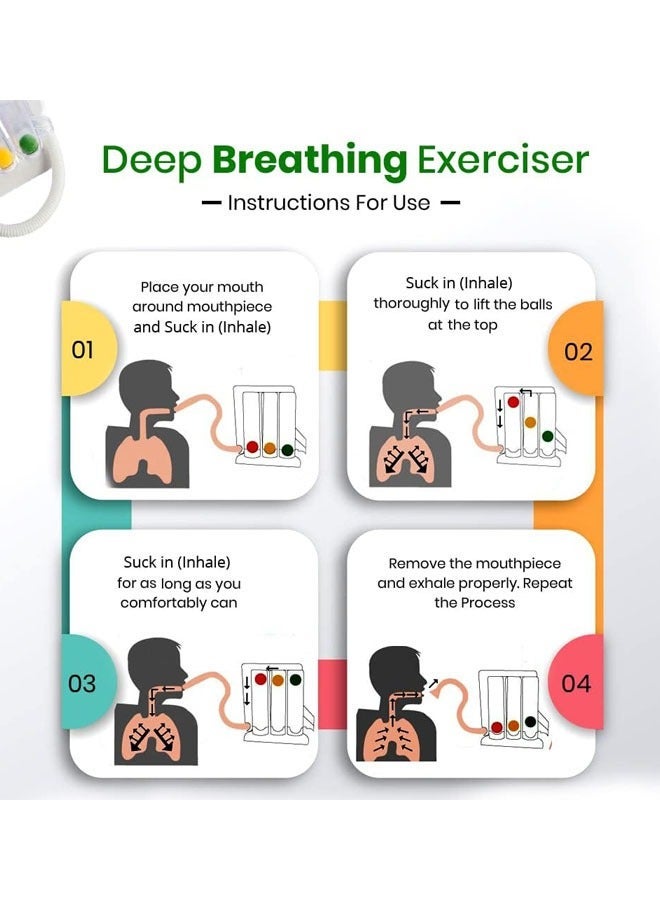 3 Balls Spirometer Respiratory Lung Exerciser,Portable Spirometer Breathing Trainer Spirometry Test Breathing Exercise Device Apparatus Vital Capacity Breathing Trainer - Image 3