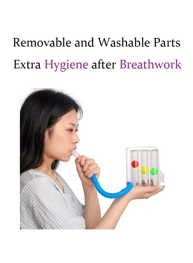 3 Balls Spirometer Respiratory Lung Exerciser,Portable Spirometer Breathing Trainer Spirometry Test Breathing Exercise Device Apparatus Vital Capacity Breathing Trainer - Image 2