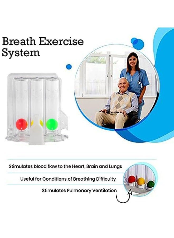 3 Balls Spirometer Respiratory Lung Exerciser,Portable Spirometer Breathing Trainer Spirometry Test Breathing Exercise Device Apparatus Vital Capacity Breathing Trainer - Image 4