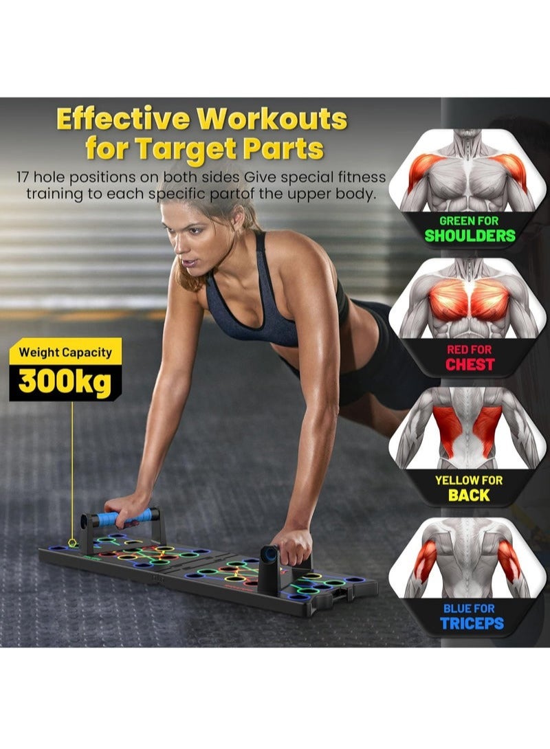 كيوومي لوح رفع، معدات تمرين منزلية متعددة الوظائف 24 في 1، معدات تدريب قوة حرق الدهون لتمرين عضلات الجزء العلوي من الجسم والأكتاف والصدر والظهر والعضلة ثلاثية الرؤوس بشكل فعال - Image 3