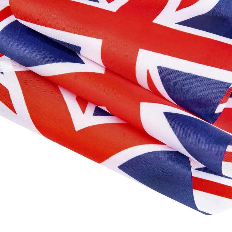 RUIXIA Fabric Union Jack Bunting String Flag 8m/26ft Long with 25 Triangular Flags Bunting British Banners Party Decor British UK Patriotic Themed Bunting Banner for National Royal Party Decoration - Image 3