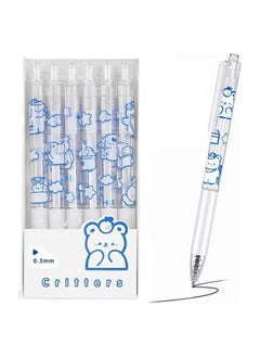 KASTWAVE Gel Pens 6Pcs lovely Pens Black Ink Retractable 0.5mm Gel Pens Cartoon Gel Pen Pretty Nice Kawaii Office School Supplies Gifts for Kids Girls Boys Women Fun Pens for Journaling  - Image 1